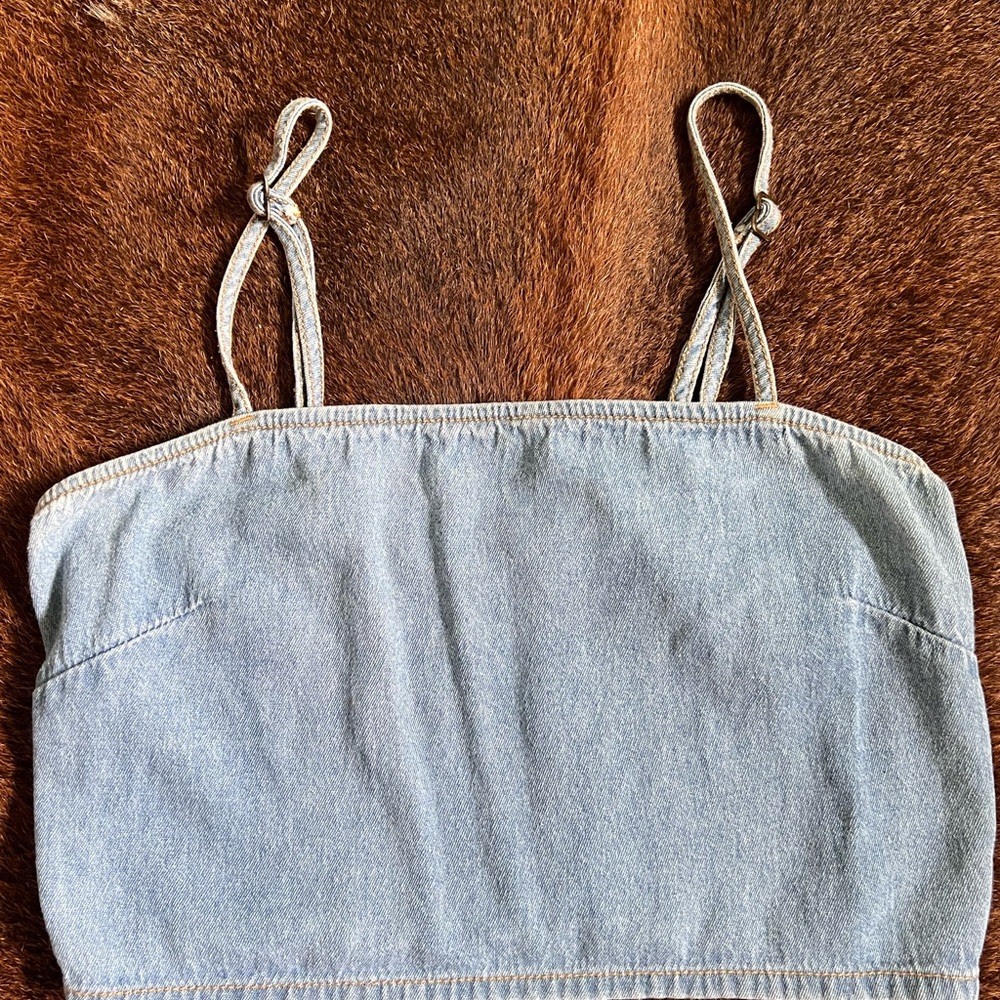 Billabong Light Blue Denim Crop Top